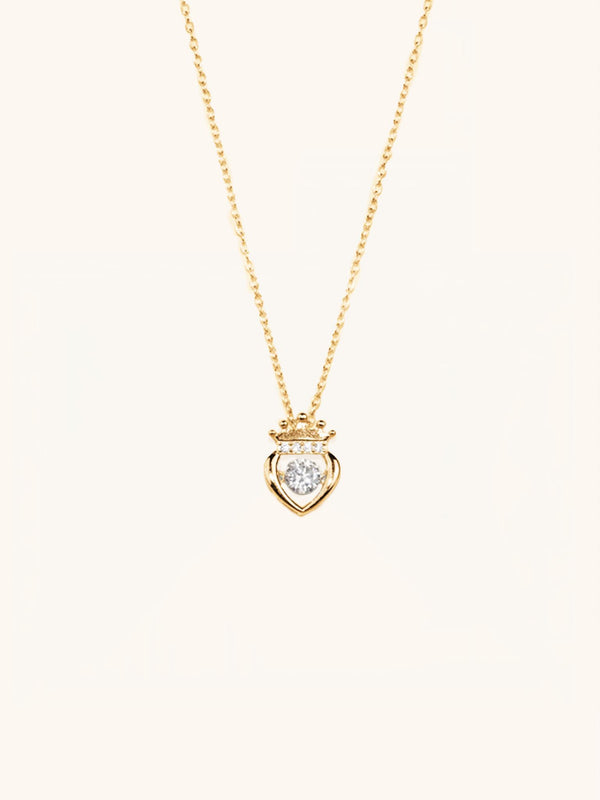 DELILAH Dancing Diamond Heart Crown Necklace