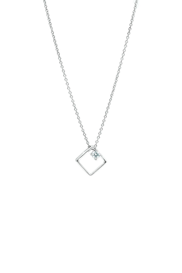 HERMIA Square Geometric Sterling Silver Necklace