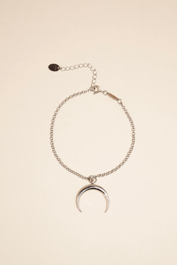Silver Crescent Moon Bracelet