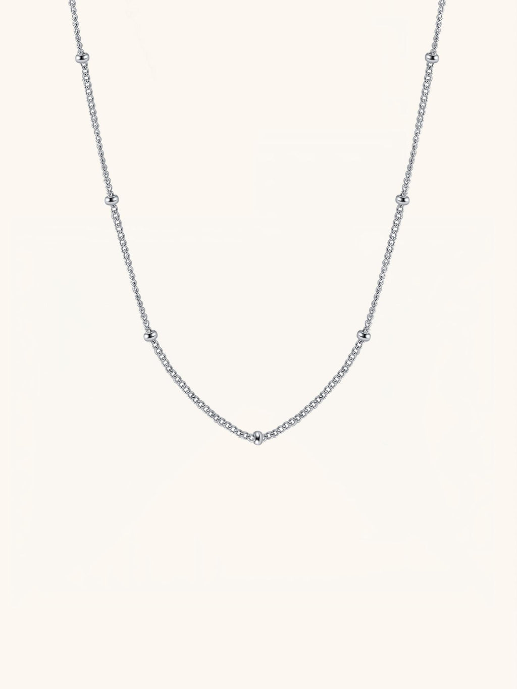 SATELLITE Beaded Sterling Silver Chain Necklace - Minimalist Lab