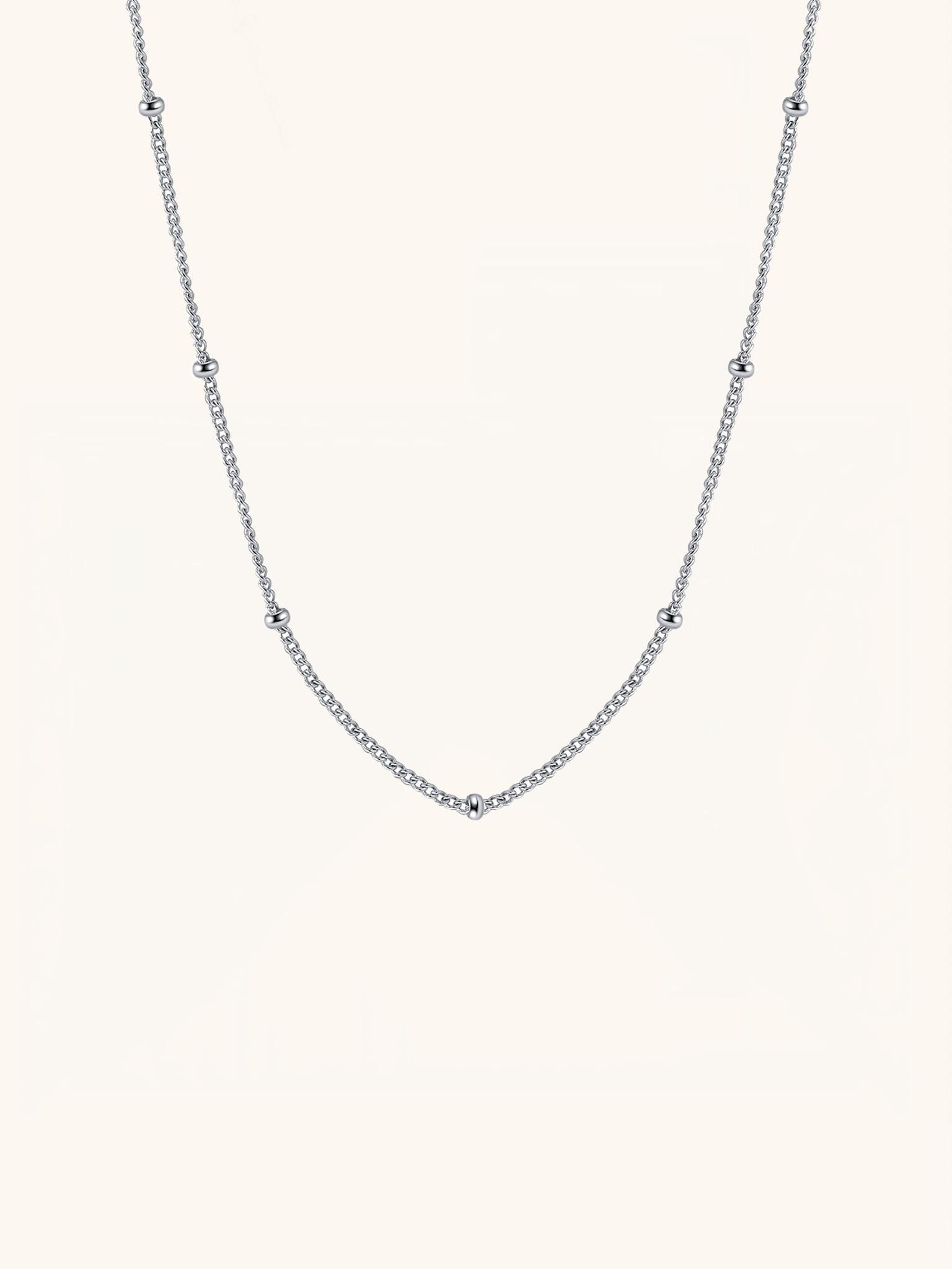SATELLITE Beaded Sterling Silver Chain Necklace - Minimalist Lab