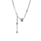 Bold Mixed Chain Lariat Necklace - Minimalist Lab