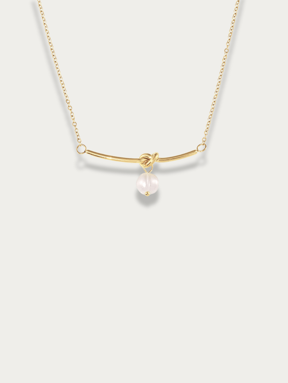 Horizons Knot Pearl Necklace - Minimalist Lab