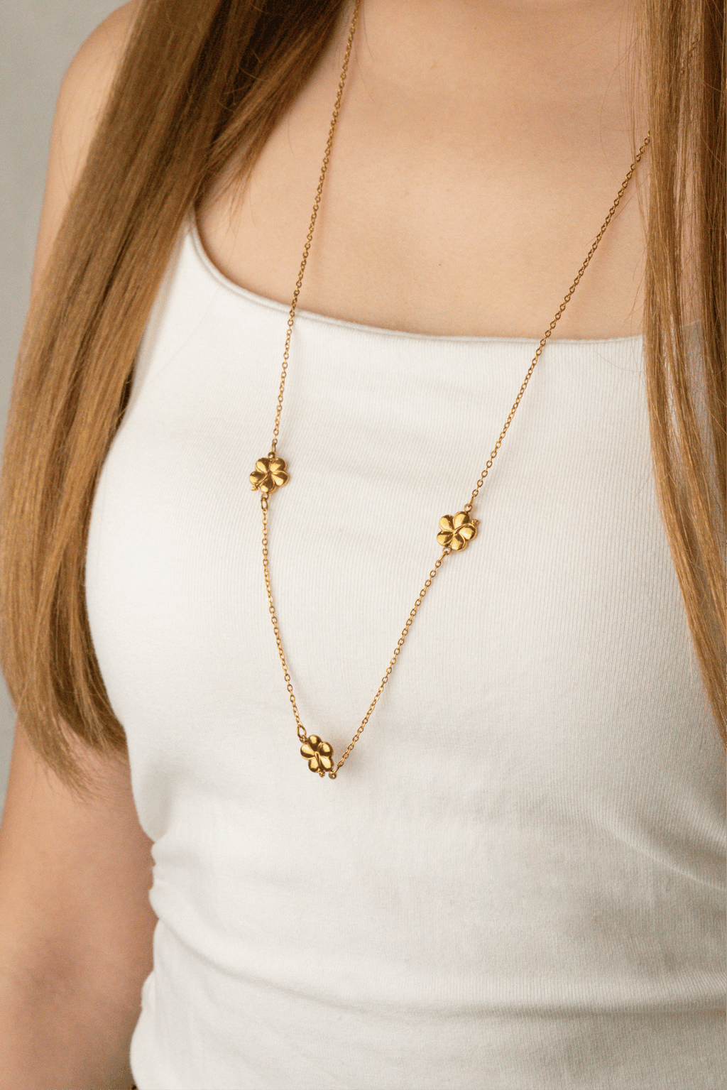 MNML x Zee Avi Trio Hibiscus Flower Long Necklace - Minimalist Lab