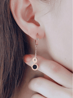 Roman Dual Disc Drop Earrings - Minimalist Lab