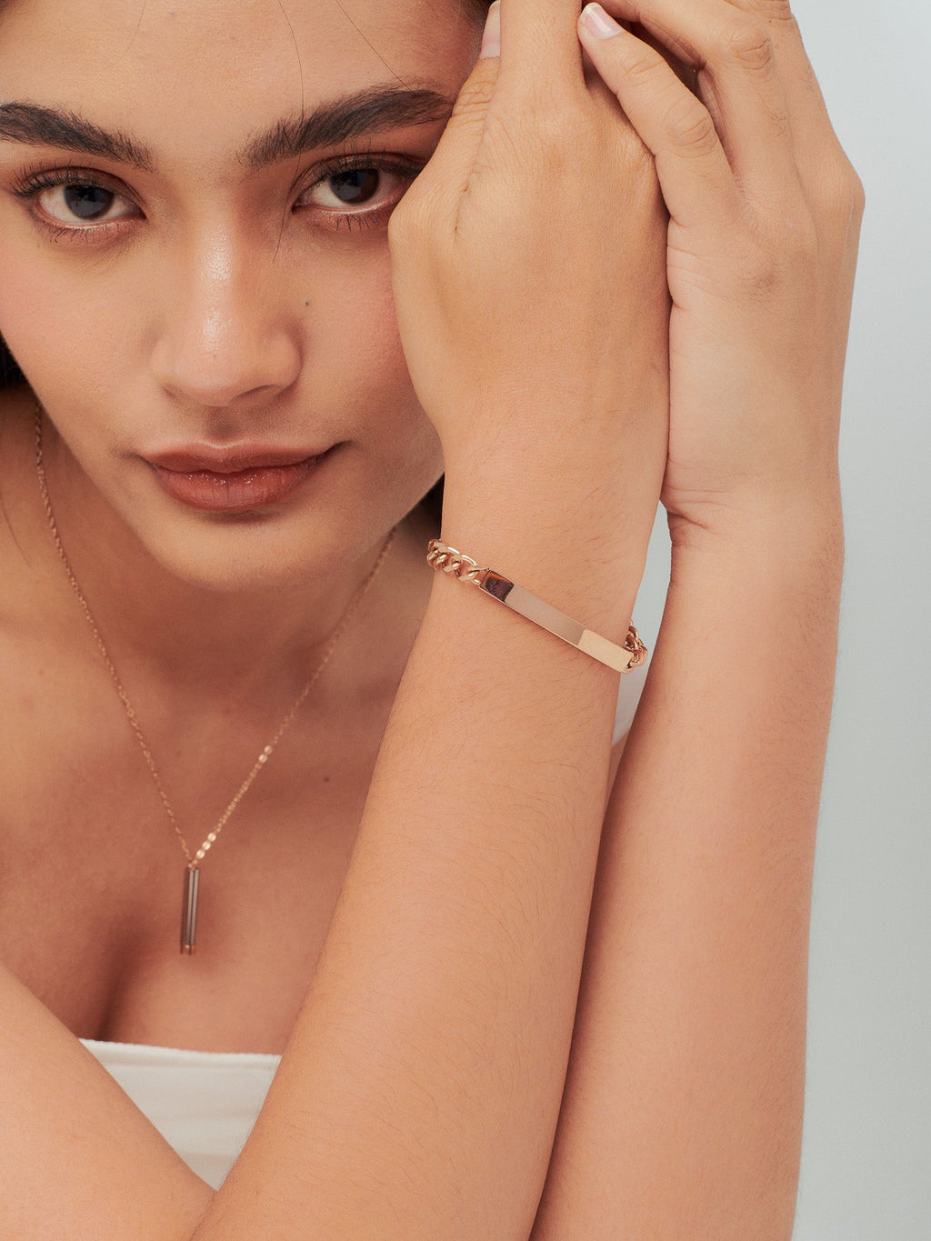 Curb Chain Engravable Plate Bracelet - Minimalist Lab