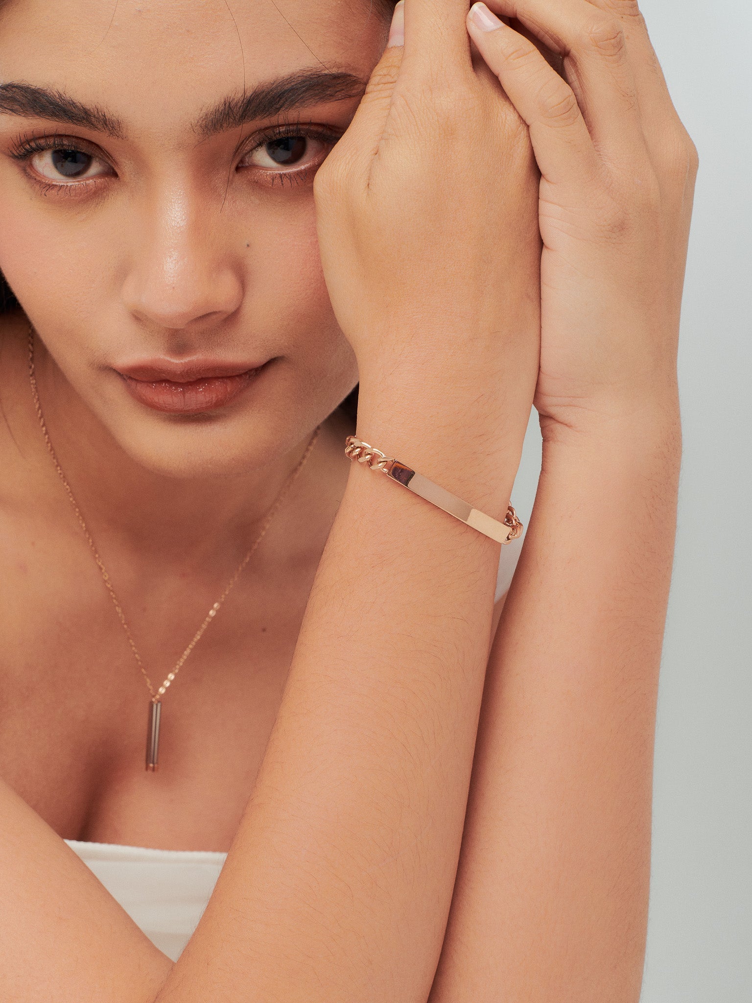 Curb Chain Engravable Plate Bracelet - Minimalist Lab