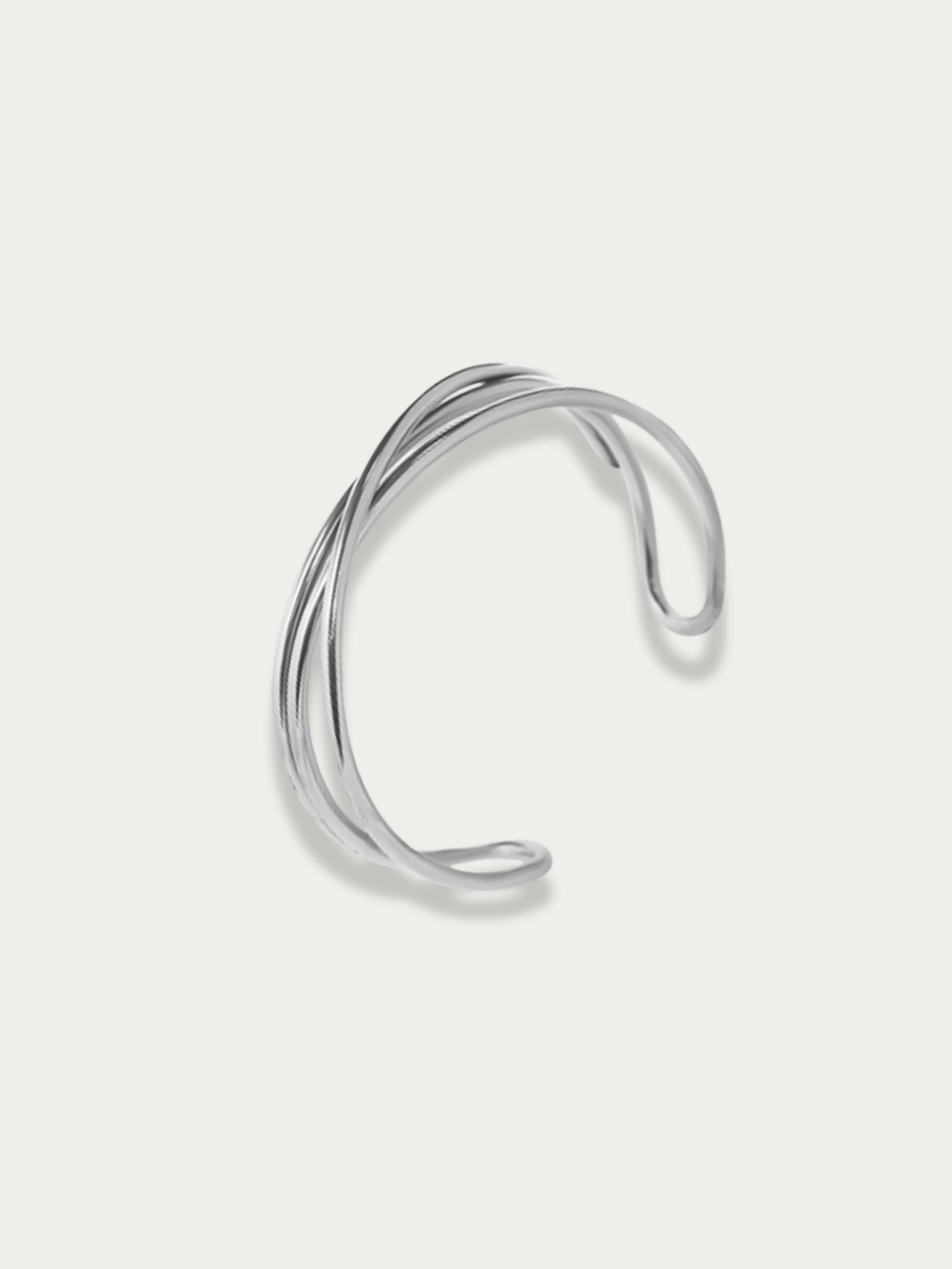 Fearless Crosslined Bangle - Minimalist Lab