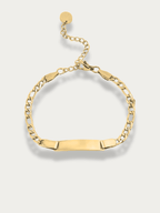 Constans Figaro Chain Engravable Plate Bracelet - Minimalist Lab
