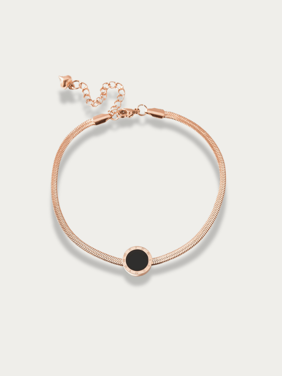 Rose Roman Numeral Disc Anklet - Minimalist Lab