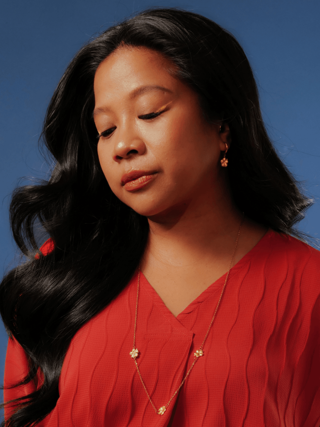 MNML x Zee Avi Trio Hibiscus Flower Long Necklace - Minimalist Lab