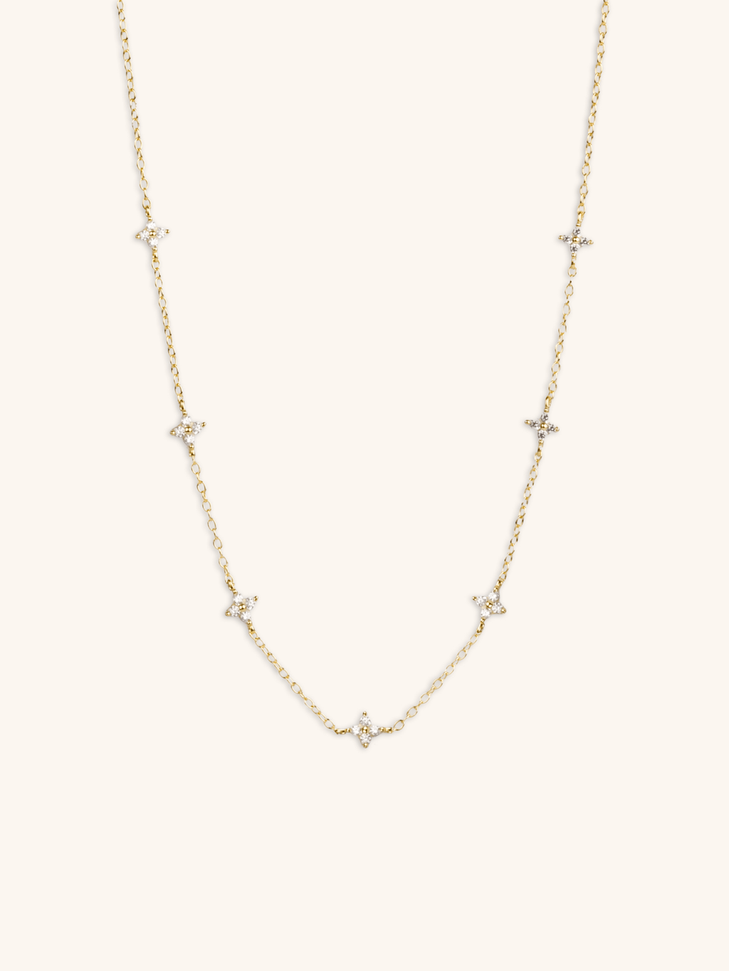 LAUREL Floral Diamonds Sterling Silver Necklace - Minimalist Lab