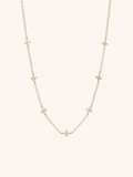 LAUREL Floral Diamonds Sterling Silver Necklace - Minimalist Lab