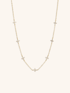 LAUREL Floral Diamonds Sterling Silver Necklace - Minimalist Lab
