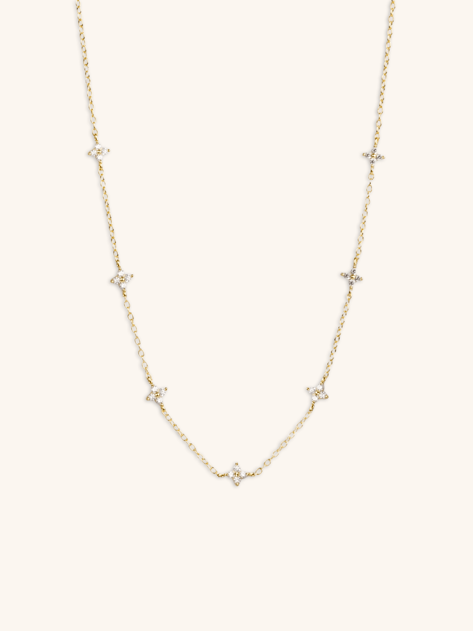 LAUREL Floral Diamonds Sterling Silver Necklace - Minimalist Lab