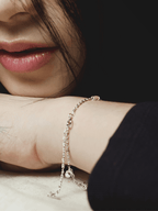 BLISS Dangling Diamonds Sterling Silver Bracelet - Minimalist Lab