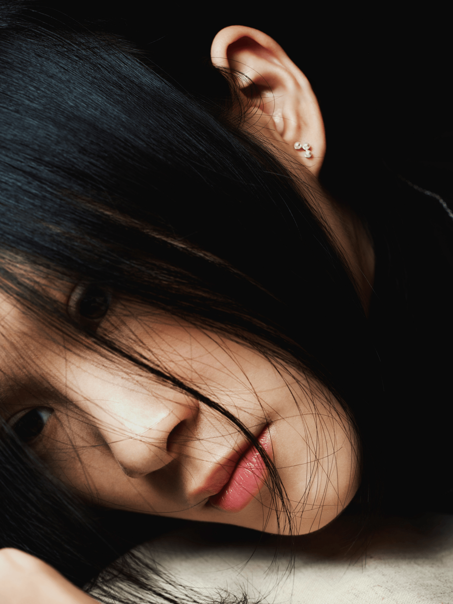 MARGOT Trio Pearls Sterling Silver Barbell Earrings - Minimalist Lab