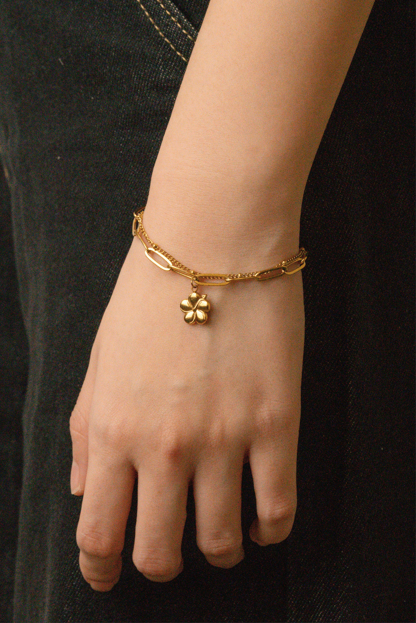MNML x Zee Avi Hibiscus Flower Layered Bracelet - Minimalist Lab