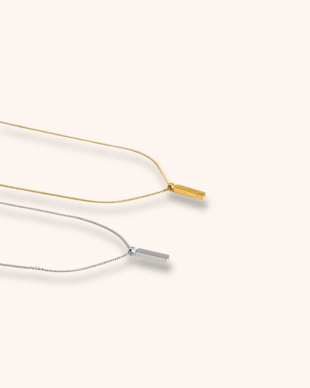 Axis Pendant in Minimalist Curb Chain Necklace - Minimalist Lab