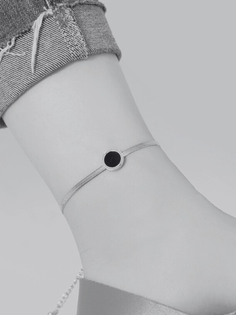 Rose Roman Numeral Disc Anklet - Minimalist Lab