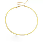 4mm gold herringbone necklace flat chain design