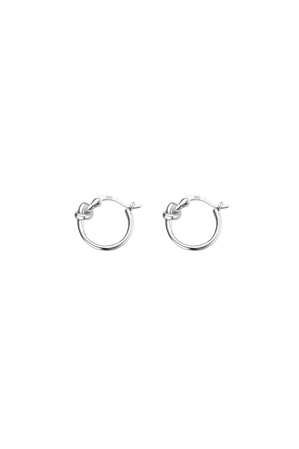 NAOMI Knot Sterling Silver Hoop Earrings