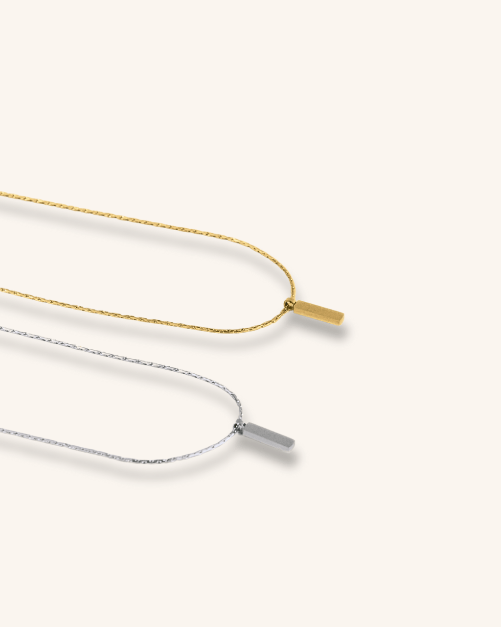 Axis Pendant in Wheat Chain Necklace - Minimalist Lab
