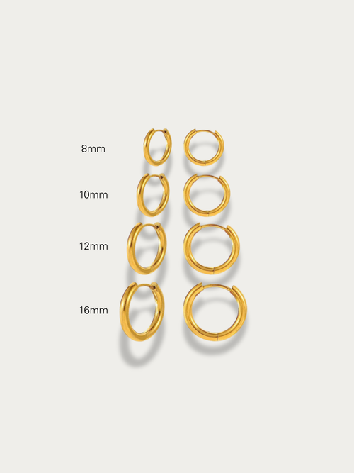 ear stacking huggie hoops titanium