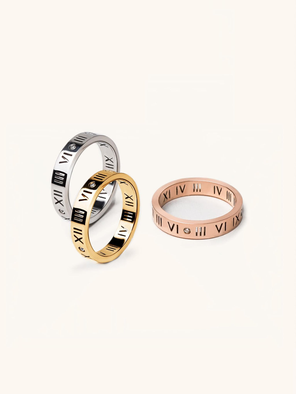 Timeless Roman Numerals Diamond Ring - Minimalist Lab
