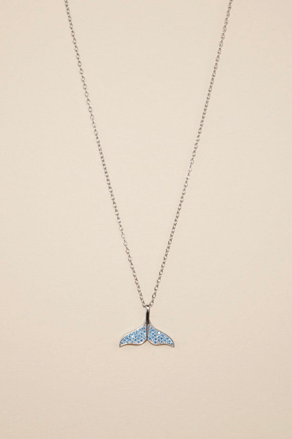 MARISSA Blue Stones Whale Tail Necklace