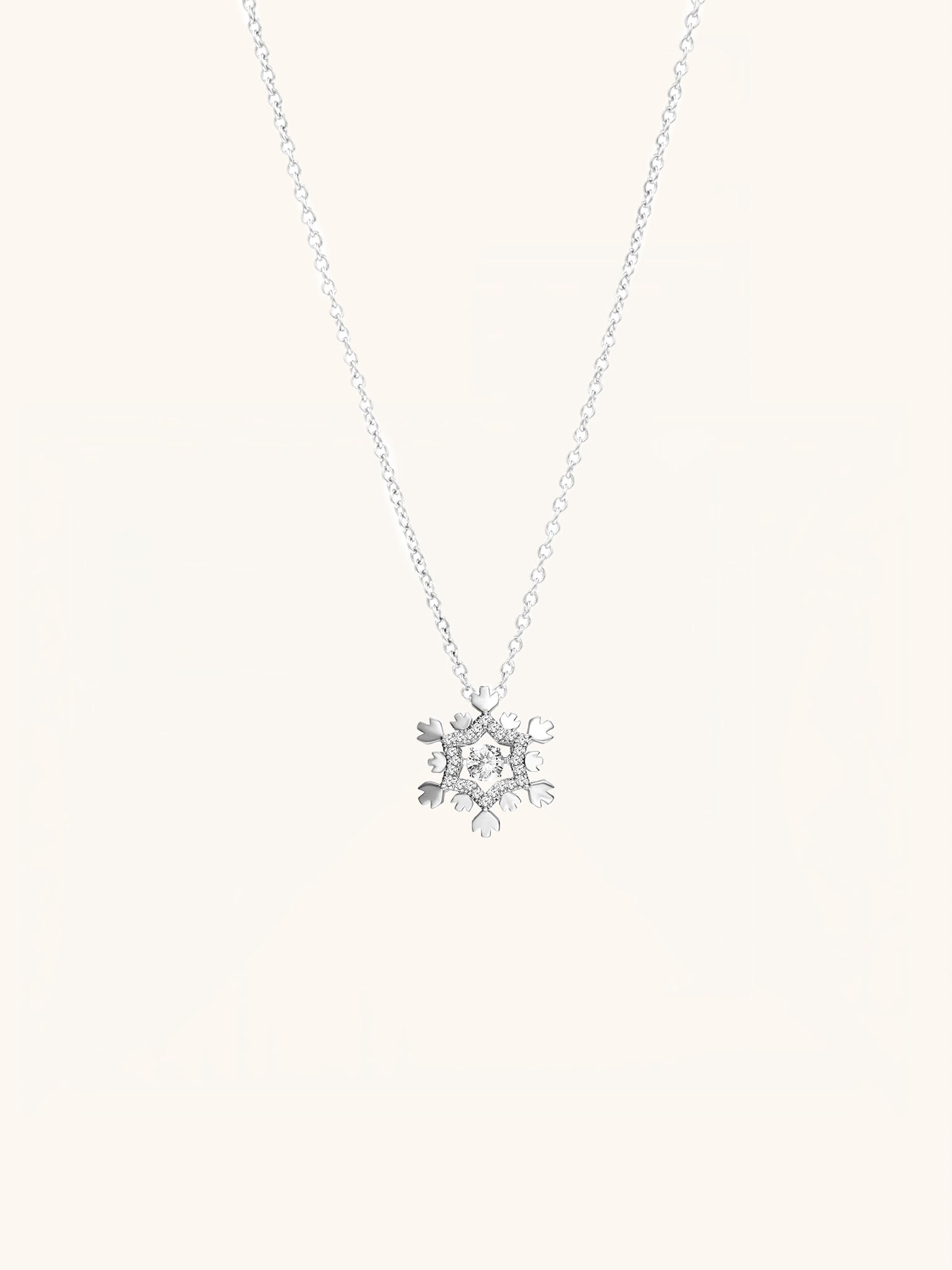 ANNALISE Dancing Diamond Snowflake Sterling Silver Necklace - Minimalist Lab