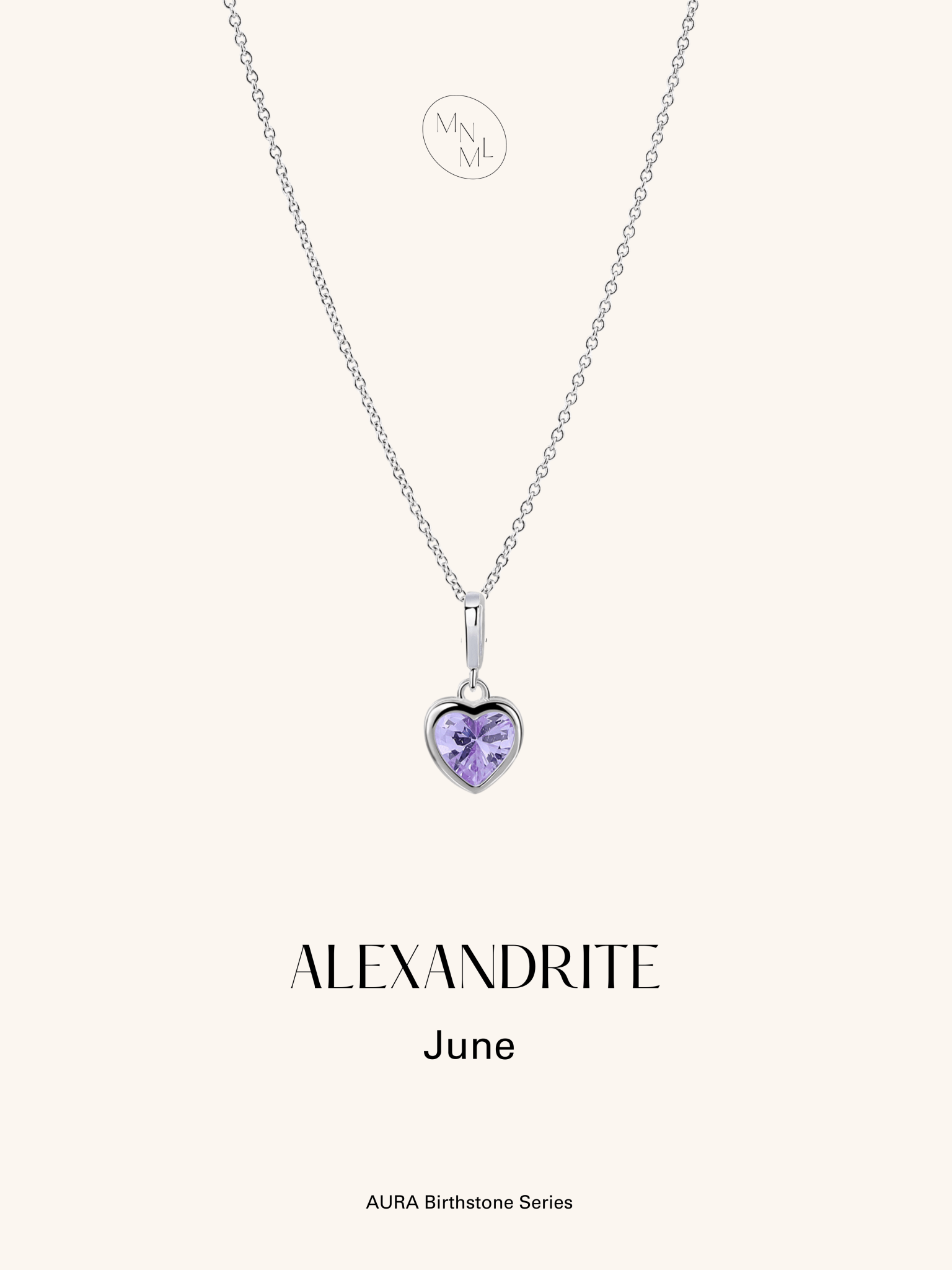 AURA Birthstone Sterling Silver Necklace - Minimalist Lab
