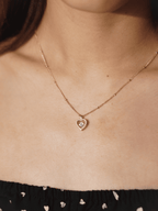 AMBER Dancing Diamond Heart Sterling Silver Necklace - Minimalist Lab