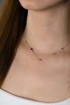 AMELIA Sparkling Diamonds Sterling Silver Necklace - Minimalist Lab