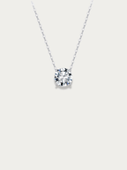 Amélie Moissanite Necklace – 1 Carat Round Brilliant Cut - Minimalist Lab
