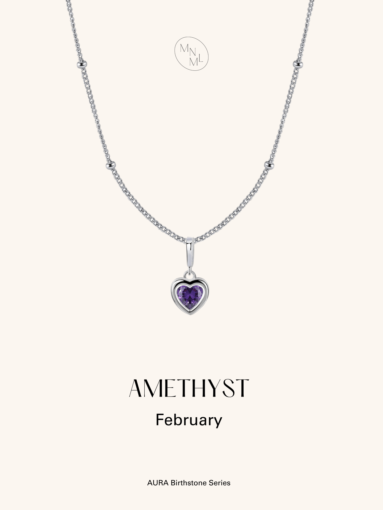 AURA Birthstone Sterling Silver Necklace - Minimalist Lab