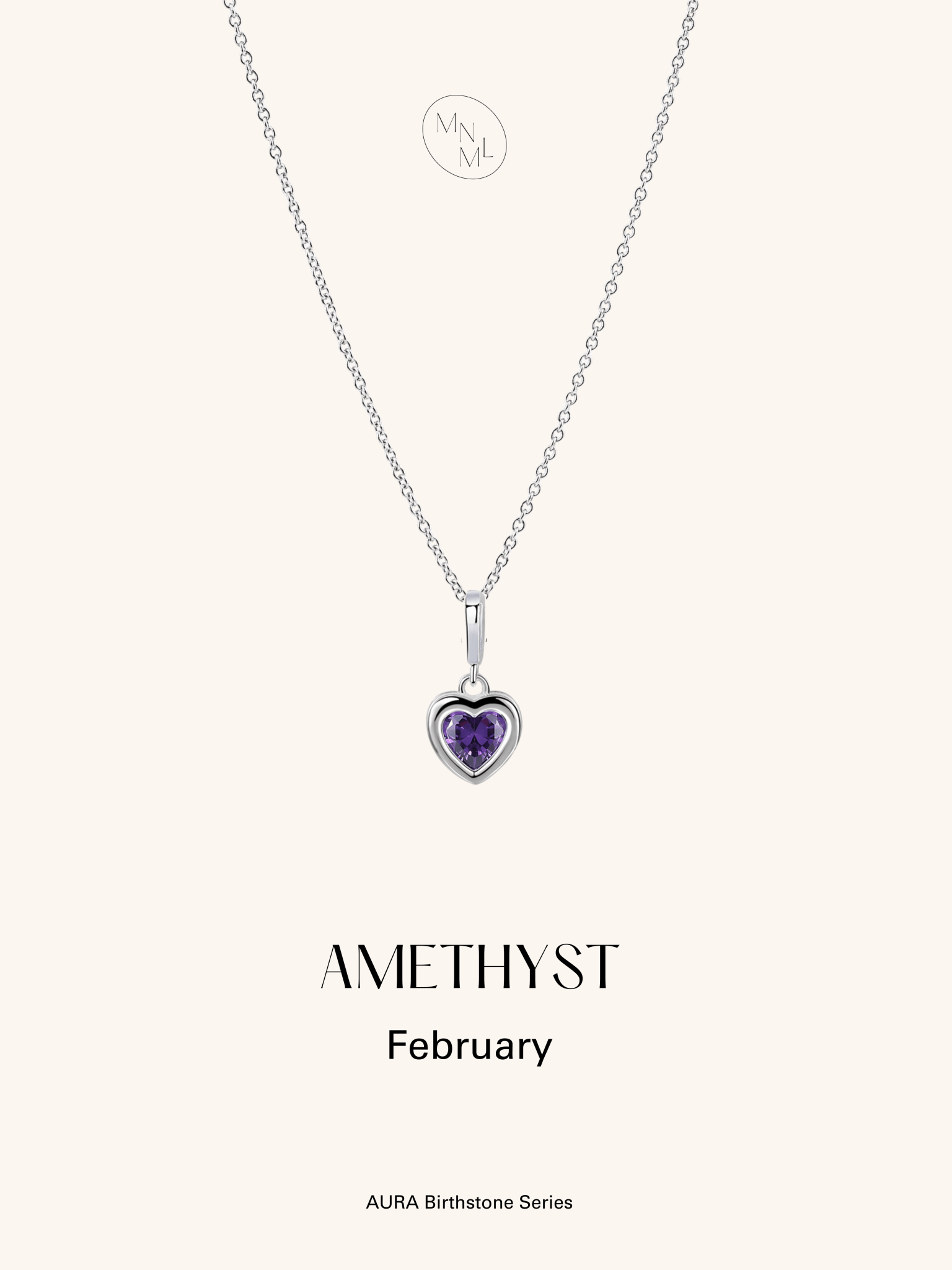 AURA Birthstone Sterling Silver Necklace - Minimalist Lab
