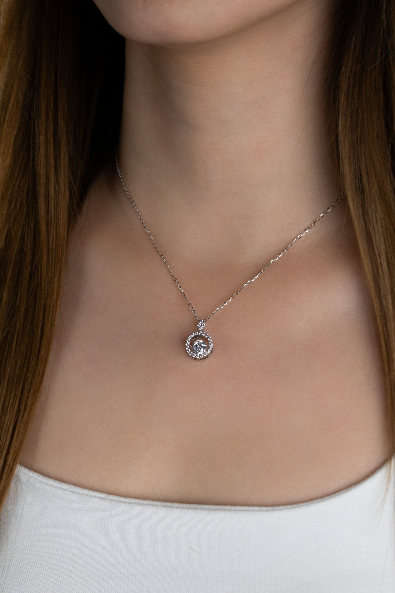 AMORY Dancing Diamond Sterling Silver Necklace - Minimalist Lab