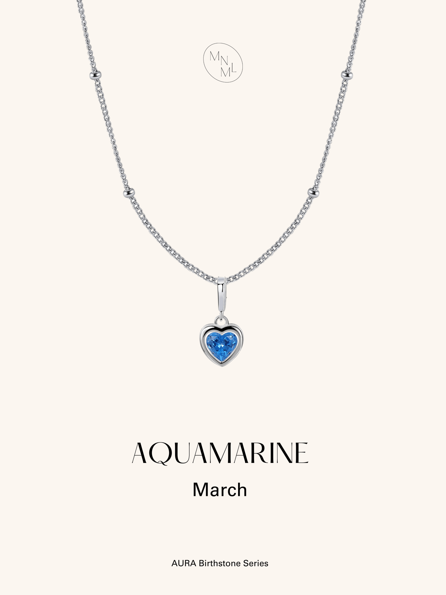 AURA Birthstone Sterling Silver Necklace - Minimalist Lab