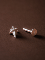 Astralis Star Sterling Silver Single Flatback Stud - Minimalist Lab
