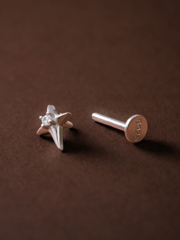 Astralis Star Sterling Silver Single Flatback Stud - Minimalist Lab