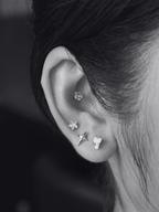 Astralis Star Sterling Silver Single Flatback Stud - Minimalist Lab