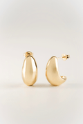 astrid organic sculpt bean earrings front view in gold color