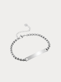 Personalised silver ID bracelet minimal design