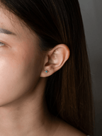 CRYSTAL Diamond Snowflake Sterling Silver Earstuds - Minimalist Lab