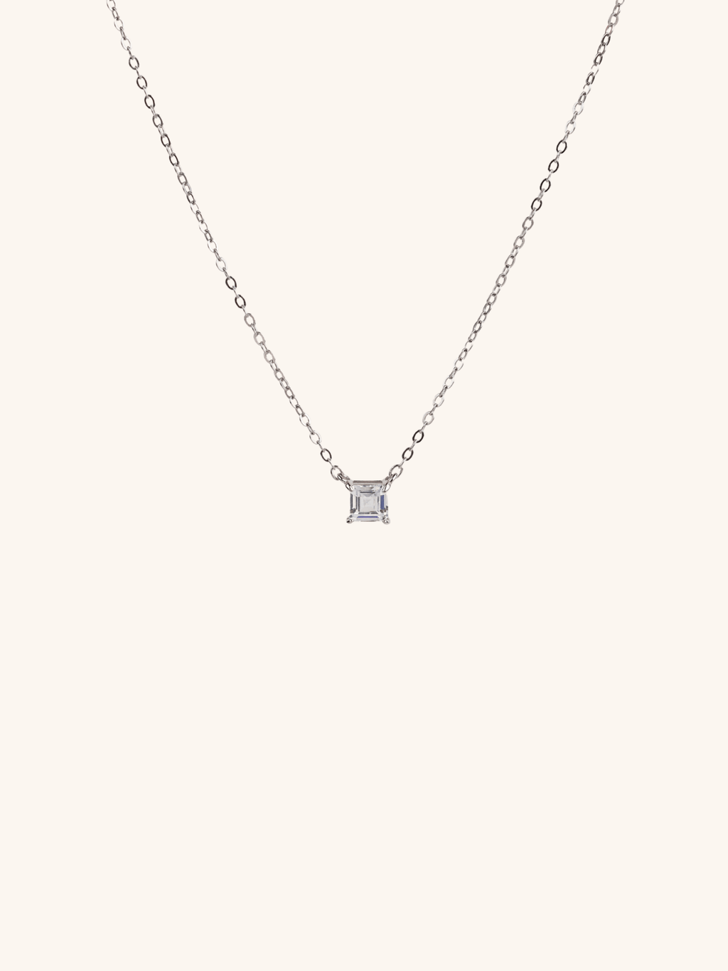 LUCA Square Diamond Sterling Silver Necklace - Minimalist Lab