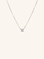 LUCA Square Diamond Sterling Silver Necklace - Minimalist Lab