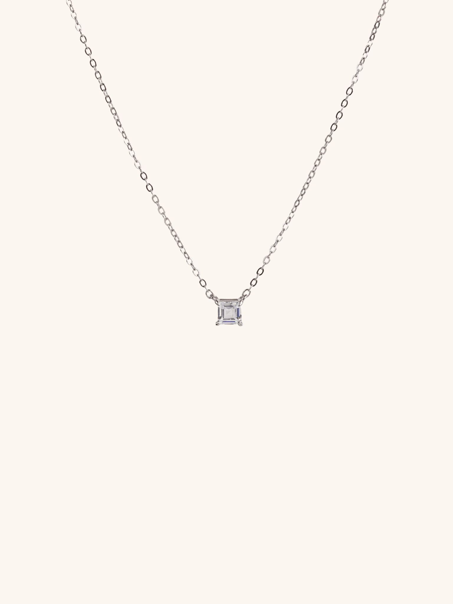 LUCA Square Diamond Sterling Silver Necklace - Minimalist Lab