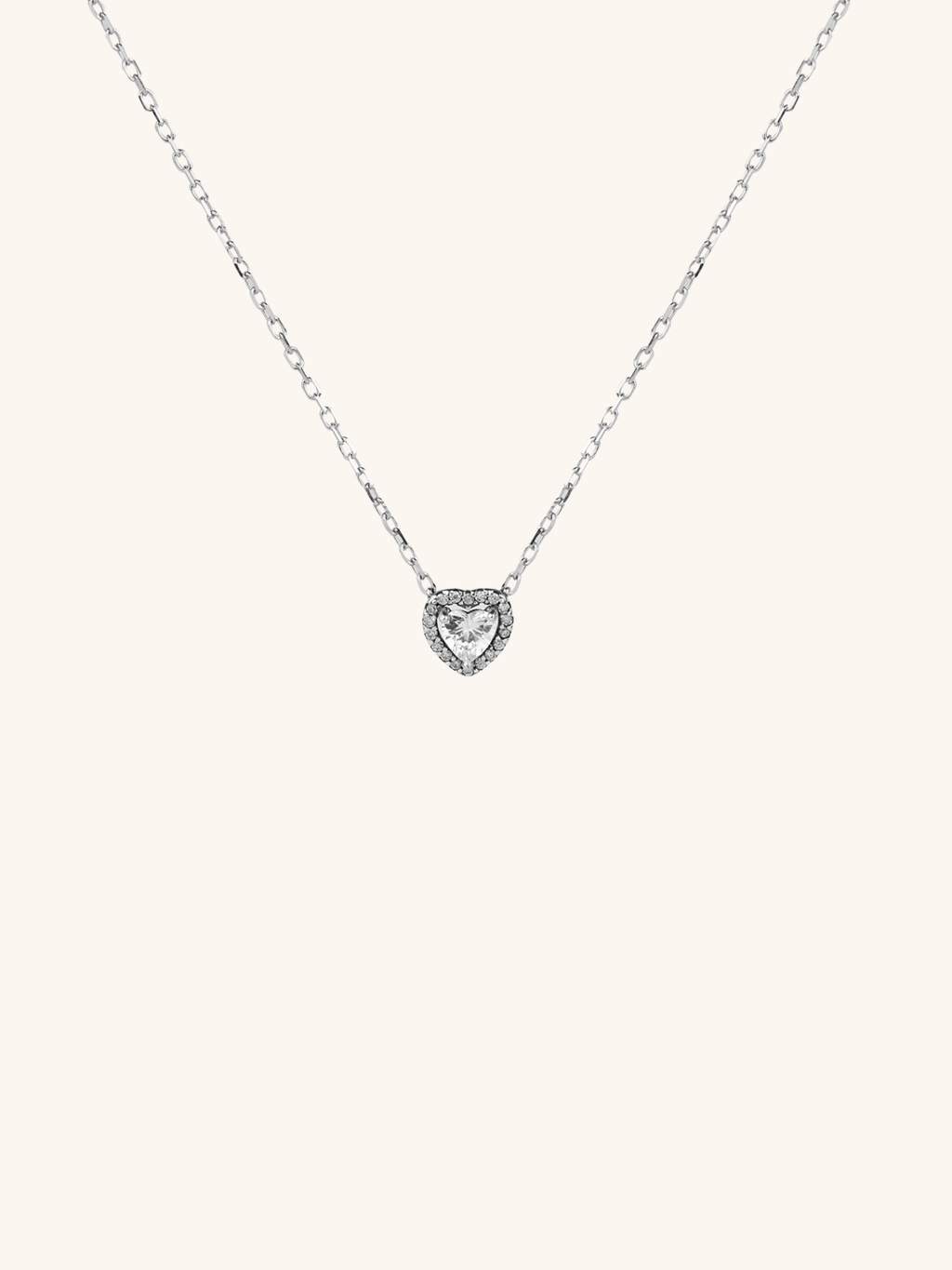 EMERY Heart Pavé Sterling Silver Necklace - Minimalist Lab