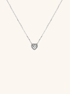 EMERY Heart Pavé Sterling Silver Necklace - Minimalist Lab